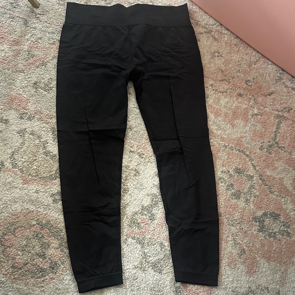 knix Black Ribbed-Waist Seamless Leggings